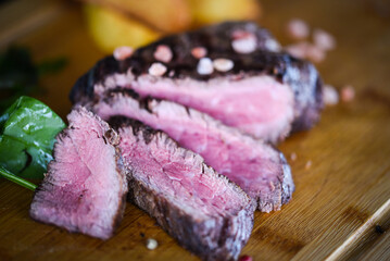 delicious beed steak on the grill