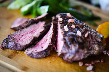 delicious beed steak on the grill