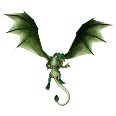 Fototapeta premium 3D Rendering Fairy Tale Dragon on White