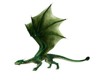 Fototapeta premium 3D Rendering Fairy Tale Dragon on White