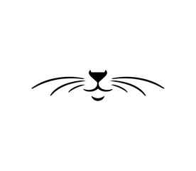 cat's nose, mouth, and whiskers. vector simple illustration