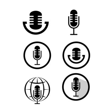 design of microfone icon set vector logo