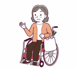 Elderly woman with gray hair