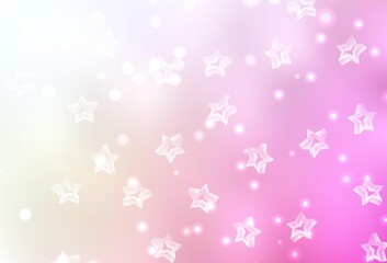 Light Pink, Yellow vector pattern with christmas stars.