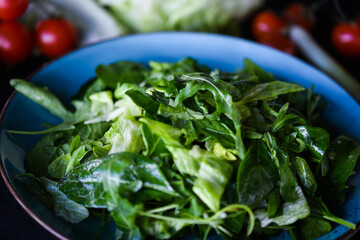 mix of fresh lettuce close up