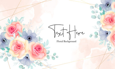 beautiful floral wreath background template