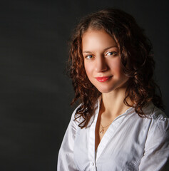 portrait of a young girl in the studio