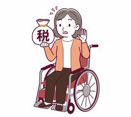 Elderly woman with gray hair