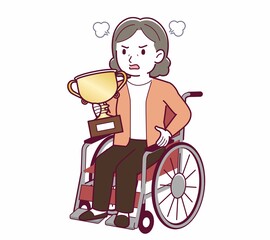 Elderly woman with gray hair