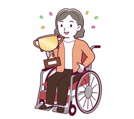 Elderly woman with gray hair