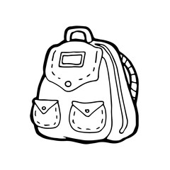 backpack outline clip art doodl vector illustration for desing