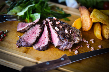 delicious beed steak on the grill