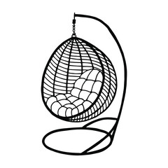 Hanging chair. Vector stock illustration eps10. 