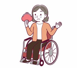 Elderly woman with gray hair