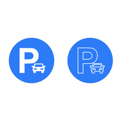 Fototapeta premium Parking icon vector set. parking lot illustration sign or symbol collection.