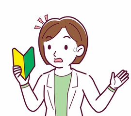 Young woman in a lab coat