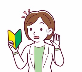 Young woman in a lab coat