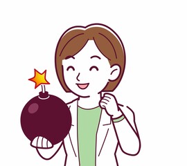 Young woman in a lab coat