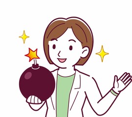 Young woman in a lab coat