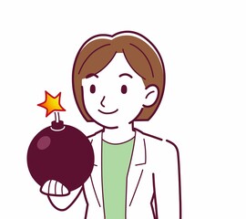 Young woman in a lab coat