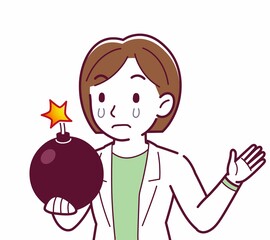 Young woman in a lab coat