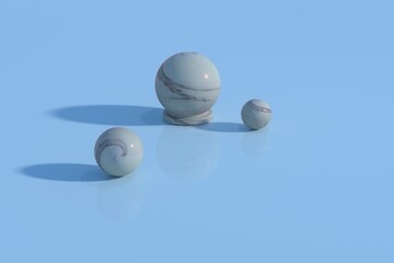 3D rendering white marble sphere 