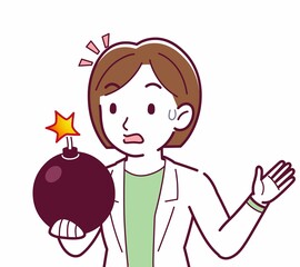 Young woman in a lab coat