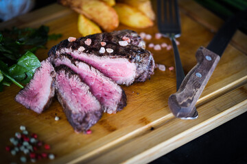 delicious beed steak on the grill