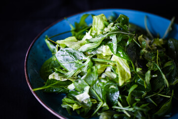 mix of fresh lettuce close up