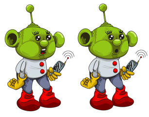 Extraterrestre avec portable