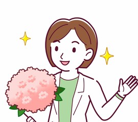 Young woman in a lab coat