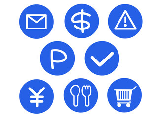 イラスト素材：アイコンセット　買い物　マーク