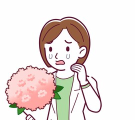 Young woman in a lab coat