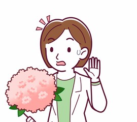 Young woman in a lab coat