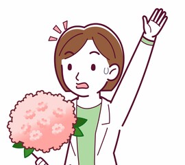 Young woman in a lab coat