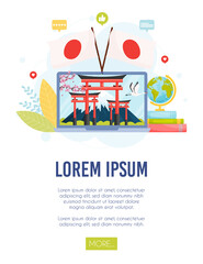 Learn about Japan concept. Vector illustration.