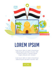 Learn about Egypt concept.  Vector illustration.