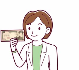 Young woman in a lab coat