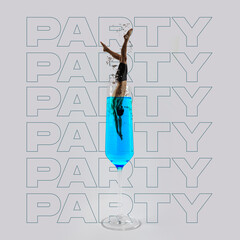 Contemporary art collage, modern design. Party mood