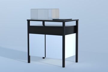 3D rendering glass-frame cabinet