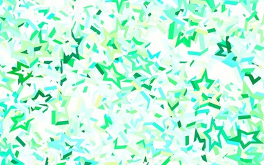 Light Blue, Green vector pattern with christmas stars.