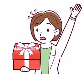 Young woman in a lab coat