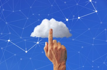 hand, business, technology, button, touch, finger, concept, computer, internet, digital, screen,...