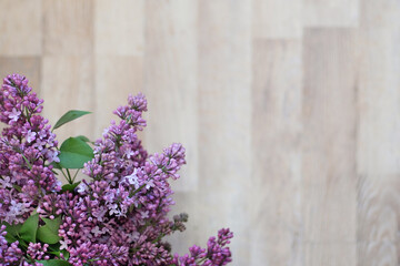 lilac on a wooden background