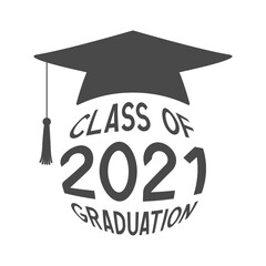 Class of 2021 graduation symbol. Vector illustration.