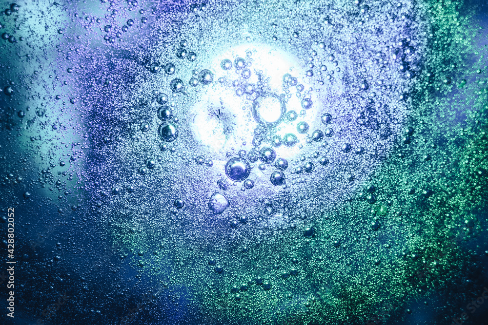 Poster Beautiful abstract surreal drops light pastel dark magic drop. Background pattern for design. Macro photography view.