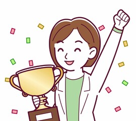 Young woman in a lab coat