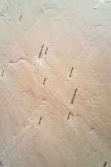 High-voltage lines and electricity pylon on the desert