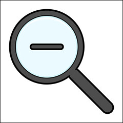 Magnifying glass zoom out icon. Zoom tool button. Search symbol. Vector illustration isolated on white background.