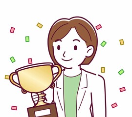 Young woman in a lab coat